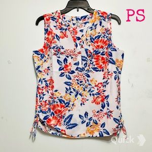 PS - New Croft & Barrow Floral Ruched Side Tie Tunic